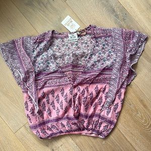 Blue Boheme flutter sleeve top